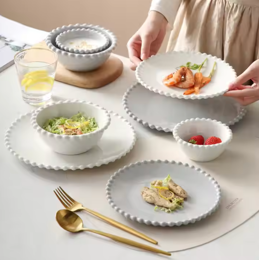 【即納】ホワイトパールシリーズ ボウル プレート 韓国食器