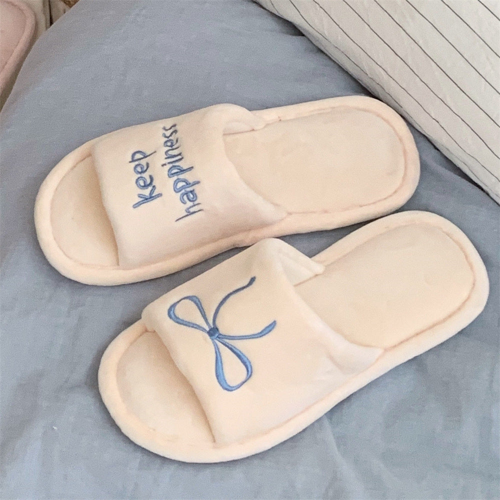 English Letters Cotton Slippers