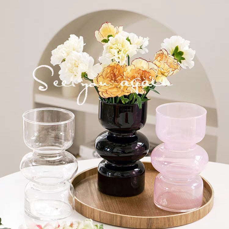 Ins-style European-style Advanced Simple Middle-ancient Glass Vase Hydroponic Flower Vase Desktop Decoration Home Decoration