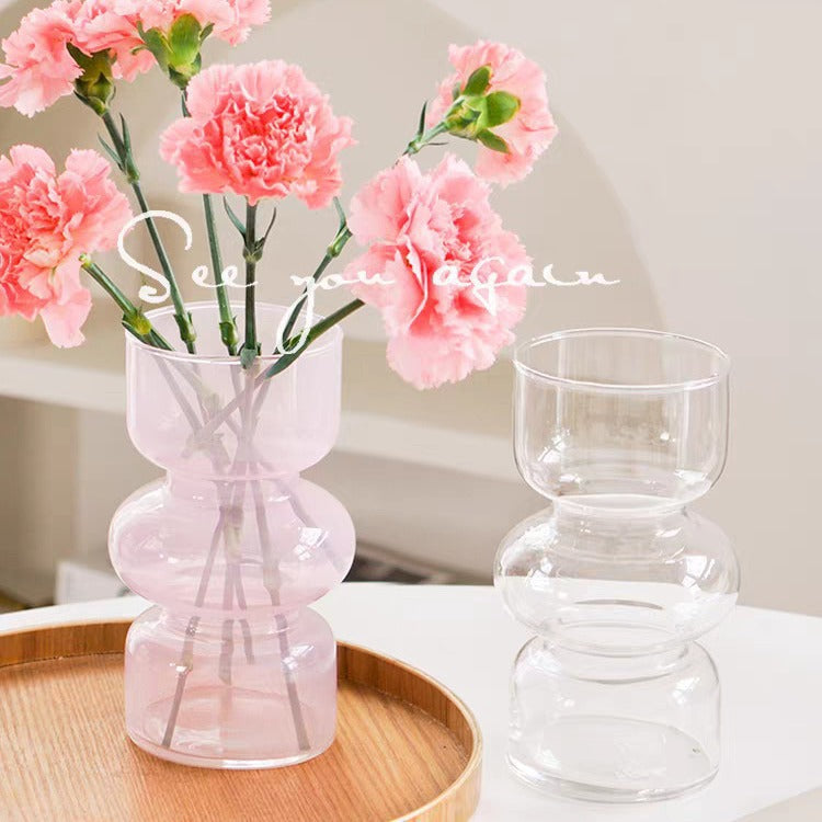 Ins-style European-style Advanced Simple Middle-ancient Glass Vase Hydroponic Flower Vase Desktop Decoration Home Decoration