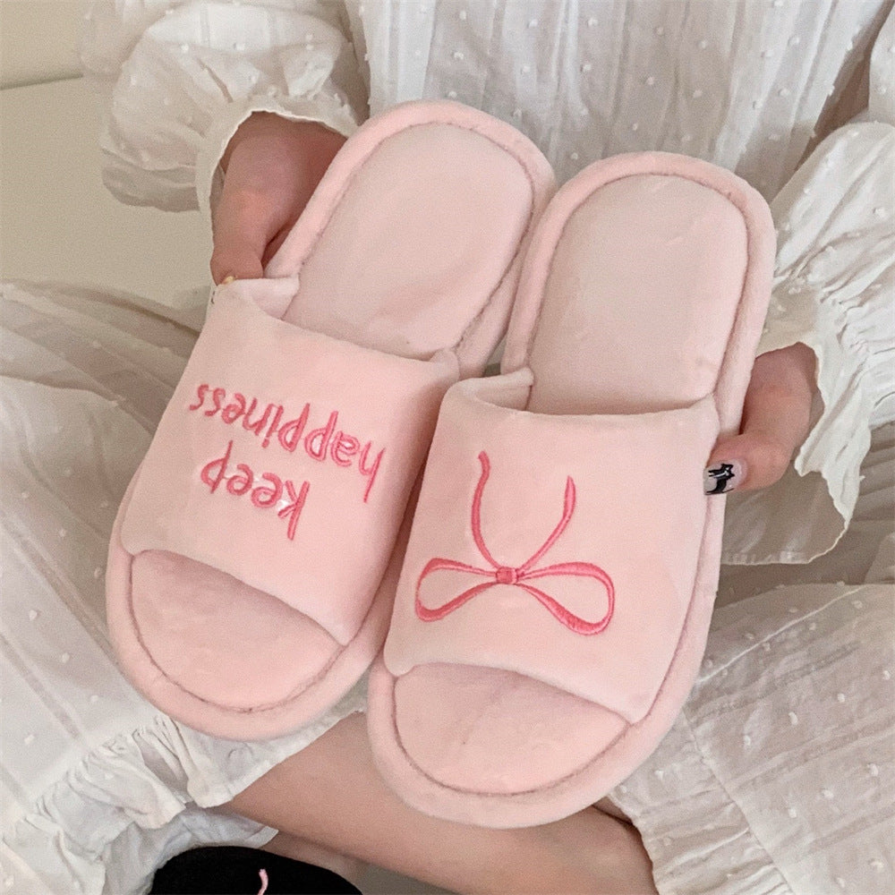 English Letters Cotton Slippers