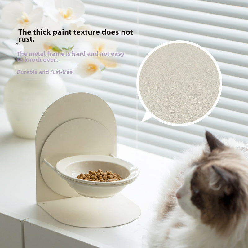 Ceramic High And Low Foot Detachable Pet Cat Bowl Cat And Dog Bowl Cervical Spine Protection Large Capacity Grain Drinking Diagonal Bowl
