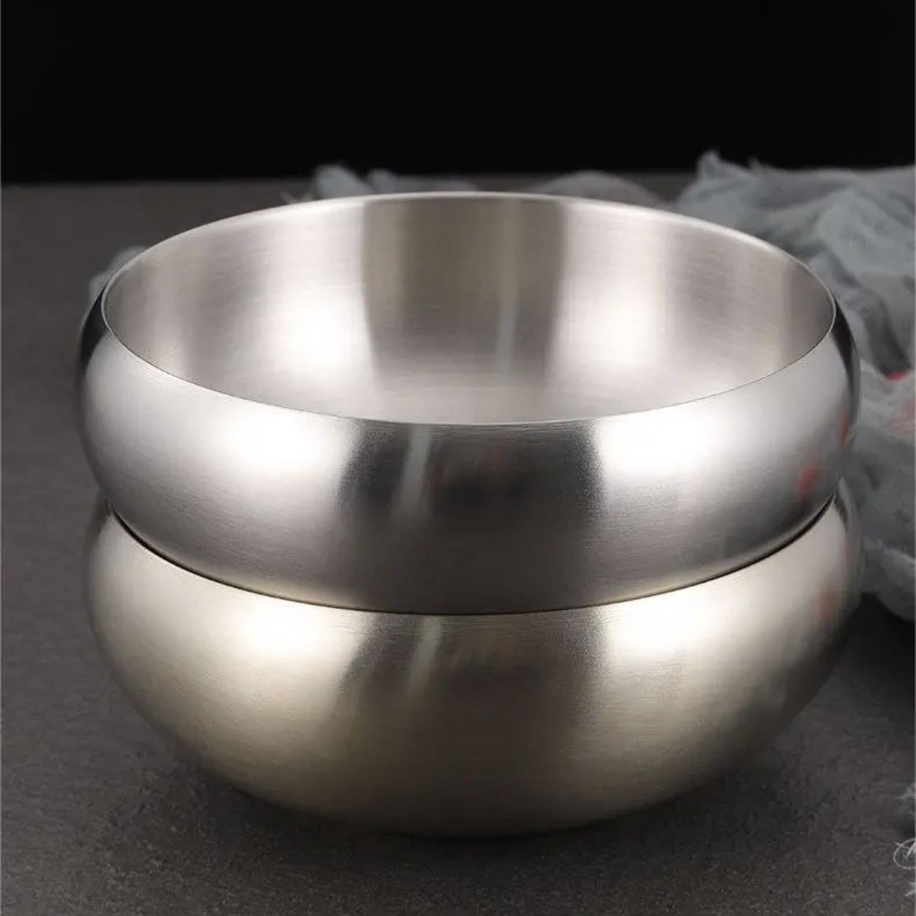 304 Stainless Steel Rice Bowl Double-layer Heat-insulating Bowl Korean-style Mixed Rice Bowl Tableware Bowl Soup Bowl Sesame Sauce Bowl Dipping Bowl