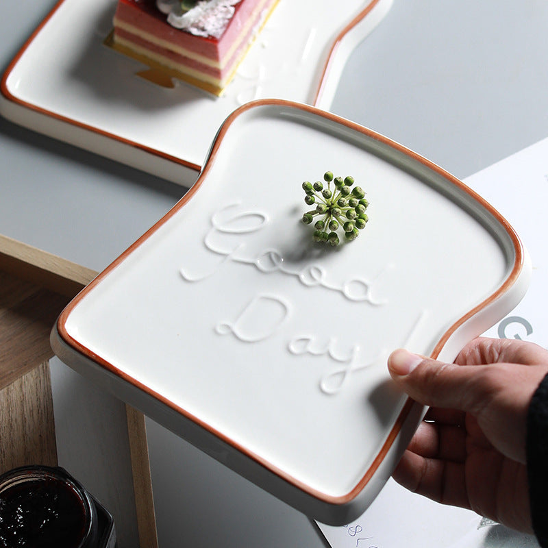 Amazon European-style Plate Simple Ceramic Small Bread Plate Creative Toast Plate Home Dim Dessert Plate Cake Plate