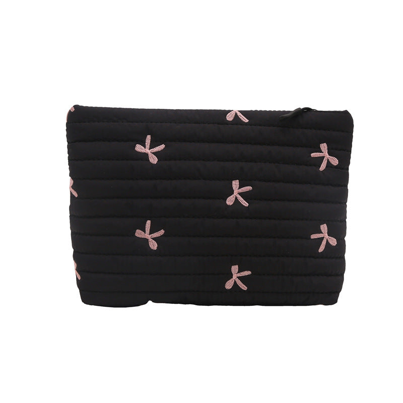 2024 Autumn And Winter New Ins Portable Clutch Bag Women's Fashionable Oxford Cloth Butterfly Printed Large Capacity Cosmetic Bag
