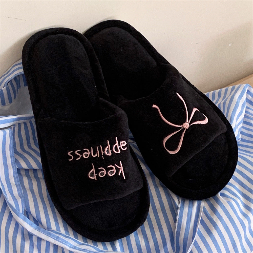 English Letters Cotton Slippers