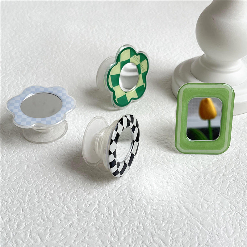 Tulip Flower Mirror Acrylic Drop Transparent Airbag Bracket Back Sticker Support Mobile Phone Ring Buckle