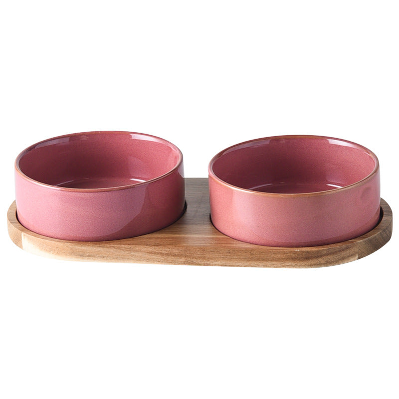 Cat Bowl Cat Food Basin Ceramic Pet Bowl Cat Rice Bowl Drinking Water Integrated Cat Water Bowl Anti-knock Products