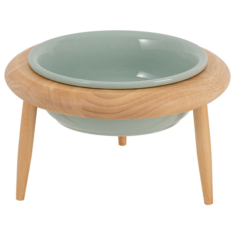 Ceramic Flying Saucer Cat Bowl High Foot Protection Cervical Vertebra Cat Food Bowl Cat Dog Cat Basin Drinking Bowl Pet Snack Ceramic Bowl