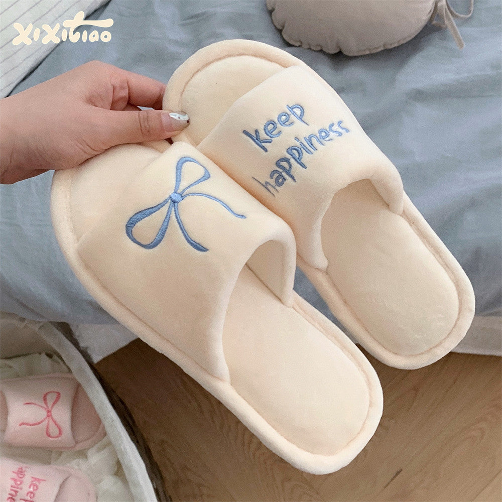 English Letters Cotton Slippers