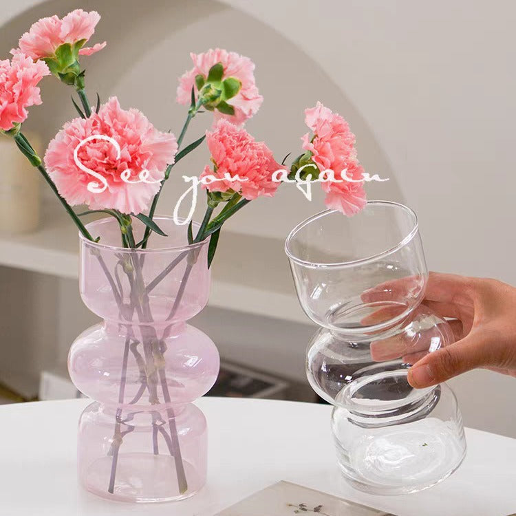 Ins-style European-style Advanced Simple Middle-ancient Glass Vase Hydroponic Flower Vase Desktop Decoration Home Decoration