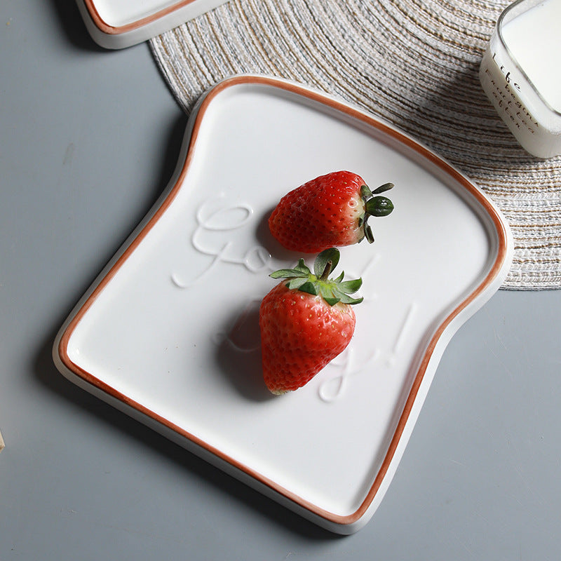 Amazon European-style Plate Simple Ceramic Small Bread Plate Creative Toast Plate Home Dim Dessert Plate Cake Plate