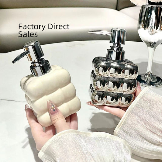 Light Luxury Bathroom Toilet Milk Bottle Liquid Sub-bottle Hand Sanitizer Bottle Shower Gel Shampoo Press Bottle Hotel Home