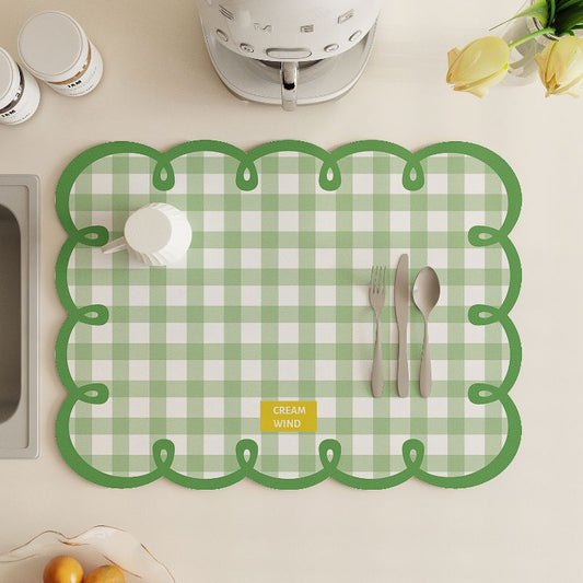 Small Fresh Kitchen Diatom Mud Drying Mat Household Anti-scalding And Heat-insulating Dining Table Mat Table Top Quick-drying Wear-resistant Anti-slip Mat