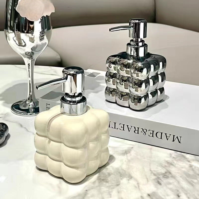 Light Luxury Bathroom Toilet Milk Bottle Liquid Sub-bottle Hand Sanitizer Bottle Shower Gel Shampoo Press Bottle Hotel Home