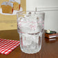 Bolimei Ins Wind Powder Bowknot Glass Girl's Heart Cold Juice Cup Milk Coffee Cup Breakfast Cup