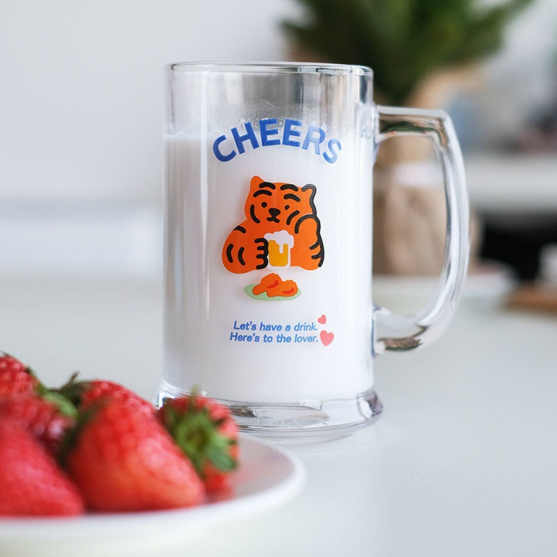 Tiger Personality Cup Breakfast Internet Red Water Cup Cold Drink Cute Dessert Korean Style AliExpress Student Beer Cup Cartoon