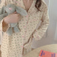 Korean Style Ins Floral Sleepwear Women's Spring Autumn 2022 New Sweet Long Sleeve Long Pants Homewear