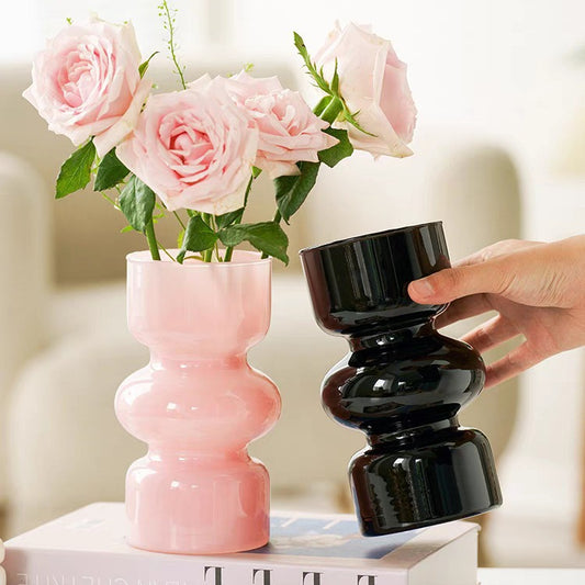Ins-style European-style Advanced Simple Middle-ancient Glass Vase Hydroponic Flower Vase Desktop Decoration Home Decoration