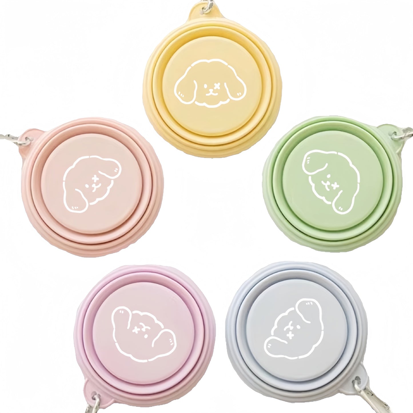 Pet Out Folding Bowl Korean Style Dog Outdoor Drinking Bowl Portable Silicone Bowl Folding Cat Bowl Dog Bowl