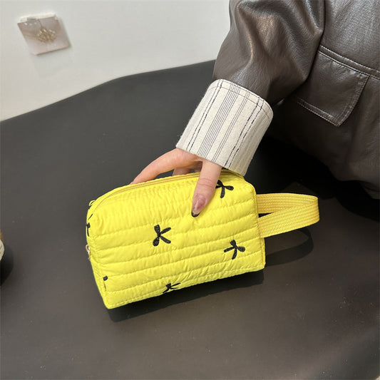 Autumn 2024 New Style Simple Beautiful Niche Design Lightweight Small Square Bag Clutch Bag Simple Casual Cosmetic Bag
