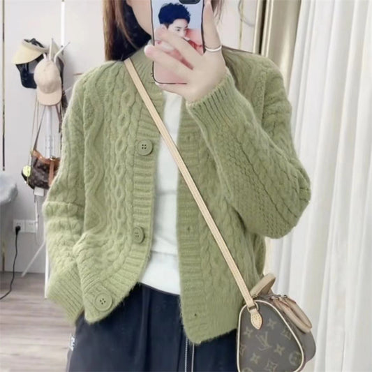 Twist Sweater Jacket For Women Early Spring And Autum 2025 New Popular Women's Clothing Age-Reducing Beautiful Foreign Tops Knitted Cardigans