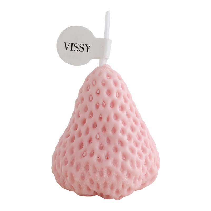 Cute Creative Soy Wax Strawberry Aromatherapy Candle Handmade Realistic Model Fragrance Candle Birthday Party Favors