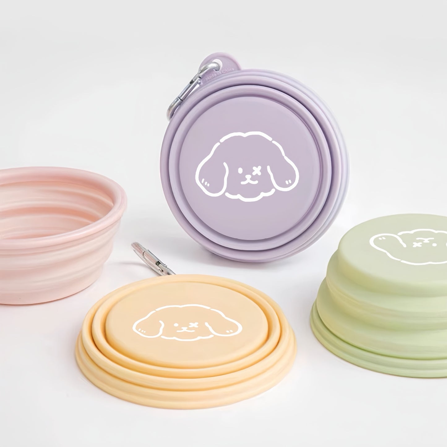 Pet Out Folding Bowl Korean Style Dog Outdoor Drinking Bowl Portable Silicone Bowl Folding Cat Bowl Dog Bowl