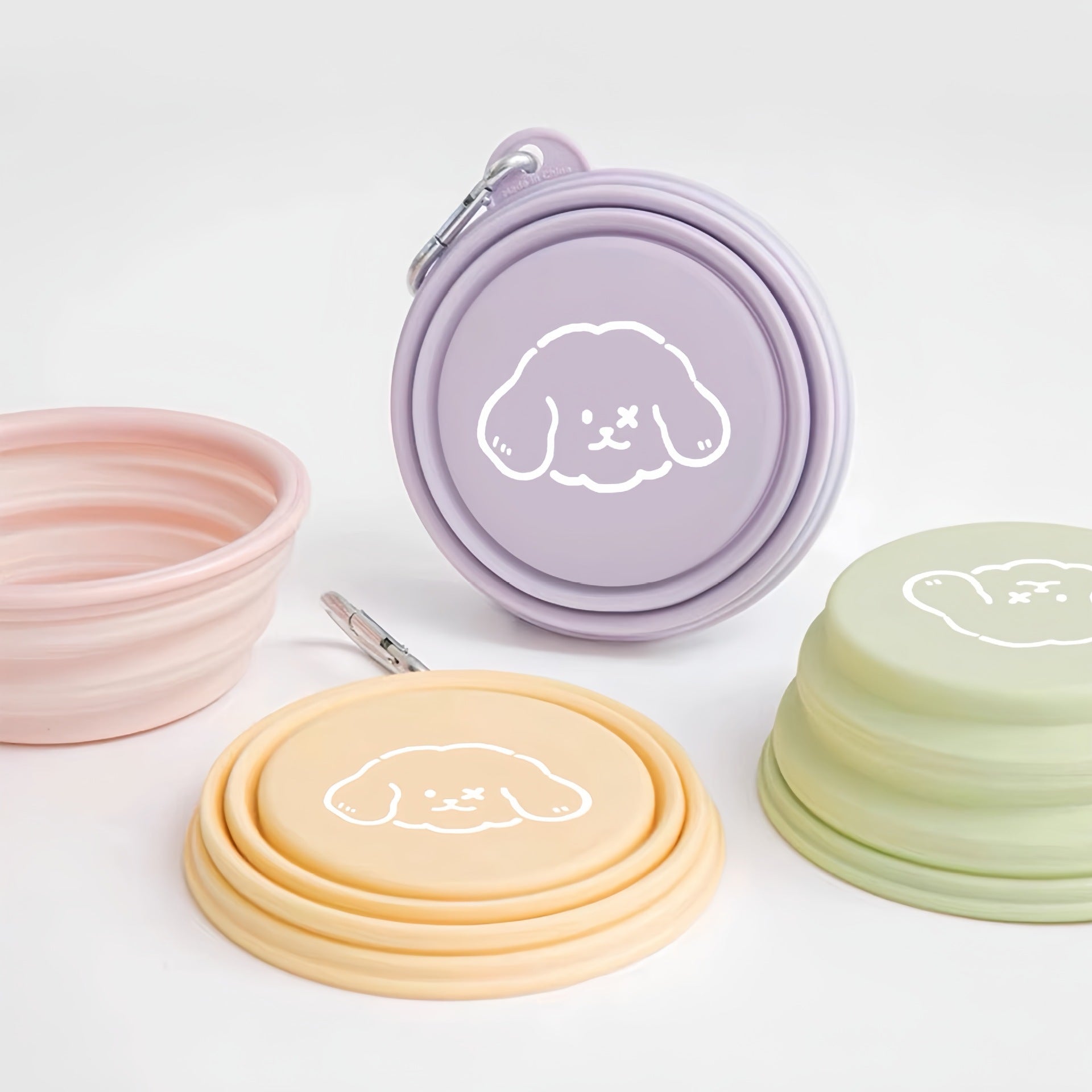 Pet Out Folding Bowl Korean Style Dog Outdoor Drinking Bowl Portable Silicone Bowl Folding Cat Bowl Dog Bowl