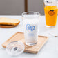 Orange INS Simple Straw With Lid Large Capacity Glass Water Cup Female Super Cute High-looking Breakfast Juice Milk
