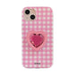 Ins Check Love Gem Bracket For Iphone15Promax Apple 15/14 Mobile Phone Case 13 Women 12 Soft